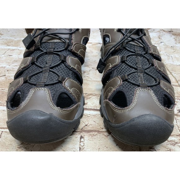 Eddie Bauer Mens Stewart Fisherman Sport Sandal Brown Closed Toe Hiking Shoe~12M - Picture 6 of 12